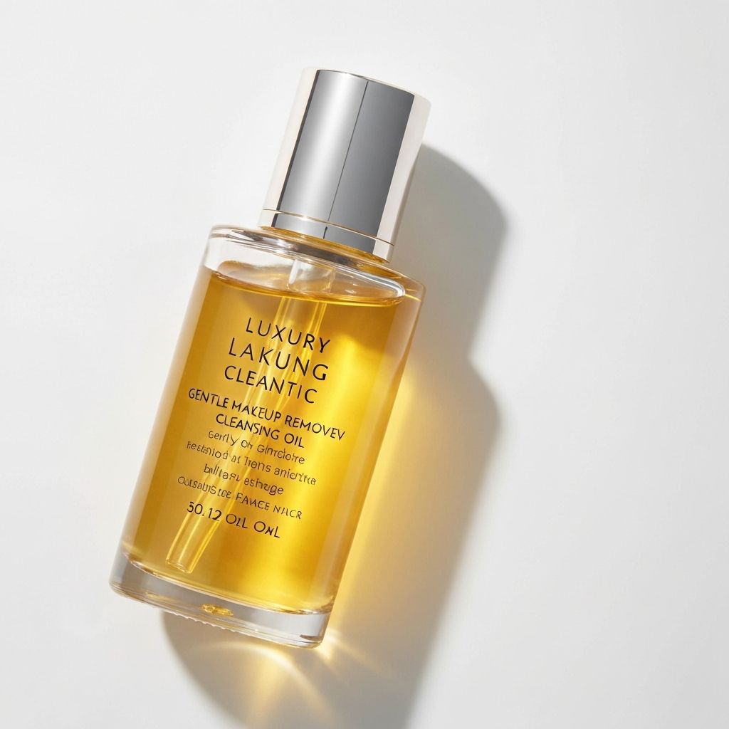 Tisztító olaj becsületes üveggel és aranylörtékkel